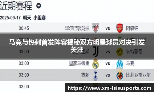 马竞与热刺首发阵容揭秘双方明星球员对决引发关注